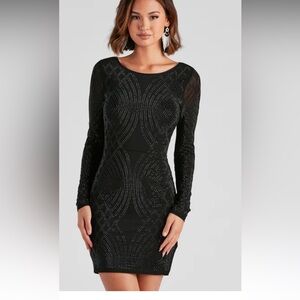 Black sparkle Windsor dress